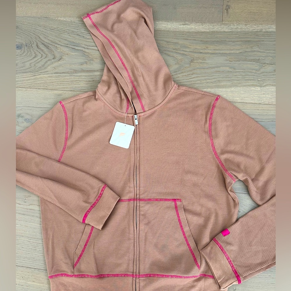 FABLETICS Waffle Knit Full Zip Hoodie, Size M, NWT